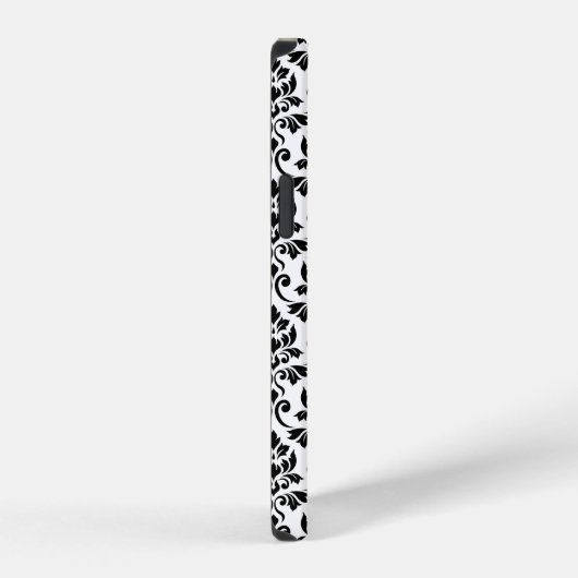 Feuille Damask Black Pattern (Benutzerdefiniert) iPhone Hülle (Rechte Seite)