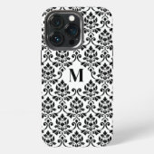 Feuille Damask Black Pattern (Benutzerdefiniert) iPhone Hülle (Hinten)