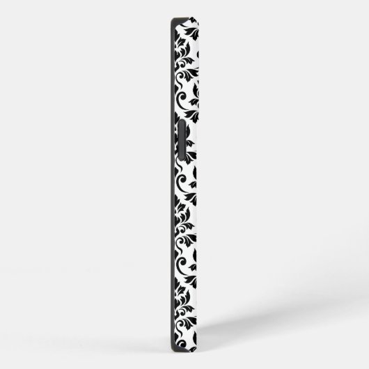 Feuille Damask Black Pattern (Benutzerdefiniert) iPhone Hülle (Rechte Seite)