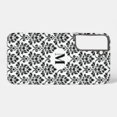 Feuille Damask Black Pattern (Benutzerdefiniert) Samsung Galaxy Hülle (Rückseite (Horizontal))