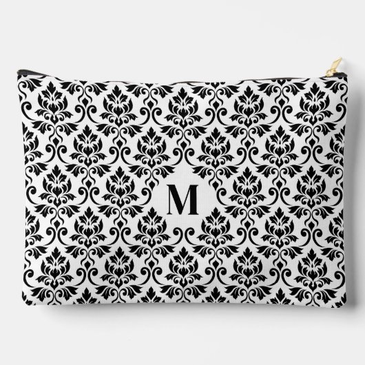Feuille Damask Black Pattern (Benutzerdefiniert) Zubehörtasche (Rückseite)