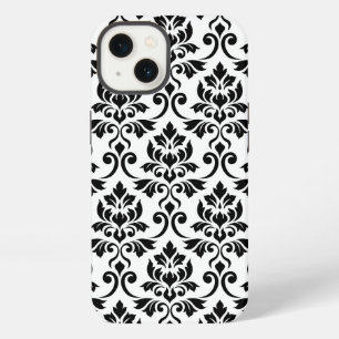 Feuille Damask Lg Muster Black auf Weiß iPhone 13 Hülle