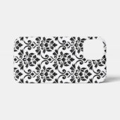 Feuille Damask Lg Muster Black auf Weiß iPhone Hülle (Rückseite (Horizontal))