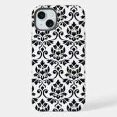 Feuille Damask Lg Muster Black auf Weiß iPhone Hülle (Rückseite)