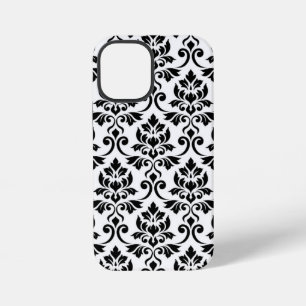 Feuille Damask Lg Muster Black auf Weiß iPhone 12 Mini Hülle