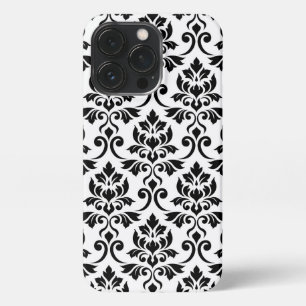 Feuille Damask Lg Muster Black auf Weiß iPhone 13 Pro Hülle