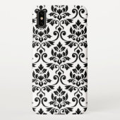 Feuille Damask Lg Muster Black auf Weiß iPhone Hülle (Rückseite)