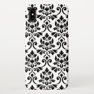 Feuille Damask Lg Muster Black auf Weiß iPhone Hülle