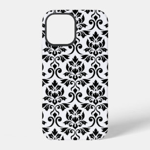 Feuille Damask Lg Muster Black auf Weiß iPhone 12 Hülle