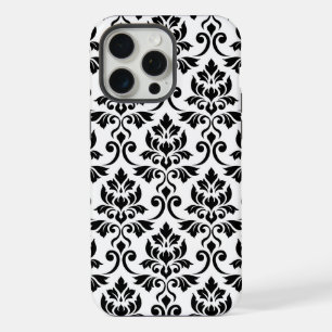 Feuille Damask Lg Muster Black auf Weiß iPhone 15 Pro Max Hülle