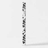 Feuille Damask Lg Muster Black auf Weiß iPhone Hülle (Linke Seite)