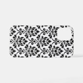 Feuille Damask Lg Muster Black auf Weiß iPhone Hülle (Rückseite (Horizontal))