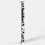 Feuille Damask Lg Muster Black auf Weiß Samsung Galaxy Hülle (Rechte Seite)
