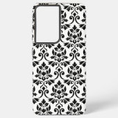Feuille Damask Lg Muster Black auf Weiß Samsung Galaxy Hülle (Rückseite)