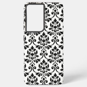Feuille Damask Lg Muster Black auf Weiß Samsung Galaxy Hülle