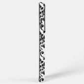 Feuille Damask Lg Muster Black auf Weiß Samsung Galaxy Hülle (Rechte Seite)