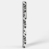 Feuille Damask Lg Muster Black auf Weiß Samsung Galaxy Hülle (Rechte Seite)