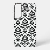 Feuille Damask Lg Muster Black auf Weiß Samsung Galaxy Hülle (Rückseite)