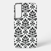 Feuille Damask Lg Muster Black auf Weiß