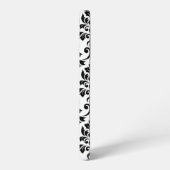Feuille Damask Lg Muster Black auf Weiß Samsung Galaxy Hülle (Linke Seite)