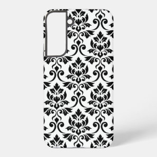 Feuille Damask Lg Muster Schwarz auf Weiß Samsung Galaxy Hülle