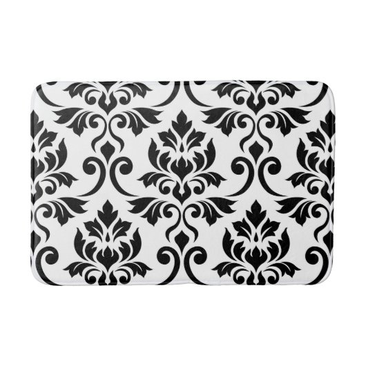 Feuille Damask Lg Pattern Black Badematte (Vorderseite)