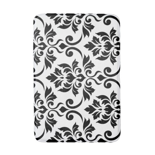 Feuille Damask Lg Pattern Black Badematte (Vorderseite Vertikal)