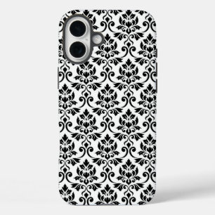 Feuille Damask Muster Black auf Weiß iPhone 16 Plus Hülle