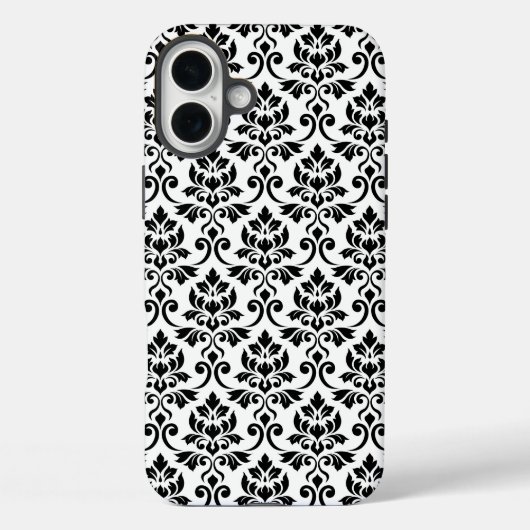 Feuille Damask Muster Black auf Weiß Case-Mate iPhone Hülle (Rückseite)