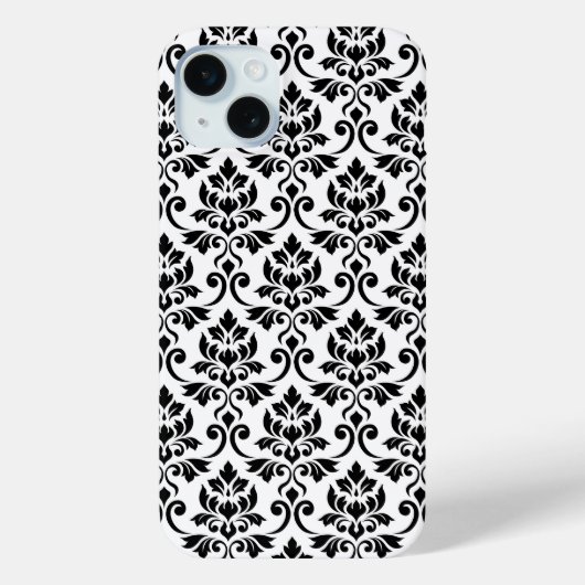 Feuille Damask Muster Black auf Weiß Case-Mate iPhone Hülle (Rückseite)