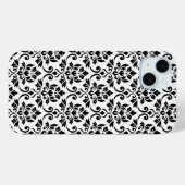 Feuille Damask Muster Black auf Weiß Case-Mate iPhone Hülle (Rückseite (Horizontal))