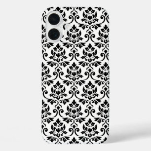 Feuille Damask Muster Black auf Weiß iPhone 16 Plus Hülle