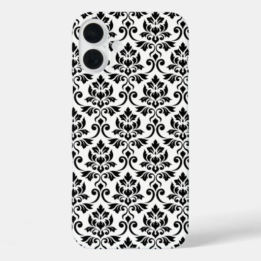Feuille Damask Muster Black auf Weiß Case-Mate iPhone Hülle (Rückseite)