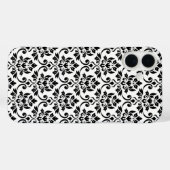 Feuille Damask Muster Black auf Weiß Case-Mate iPhone Hülle (Rückseite (Horizontal))