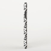 Feuille Damask Muster Black auf Weiß iPhone Hülle (Rechte Seite)