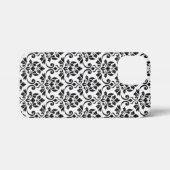 Feuille Damask Muster Black auf Weiß iPhone Hülle (Rückseite (Horizontal))