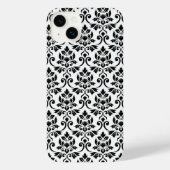 Feuille Damask Muster Black auf Weiß iPhone Hülle (Rückseite)