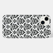 Feuille Damask Muster Black auf Weiß iPhone Hülle (Rückseite (Horizontal))