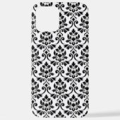 Feuille Damask Muster Black auf Weiß iPhone Hülle (Rückseite)