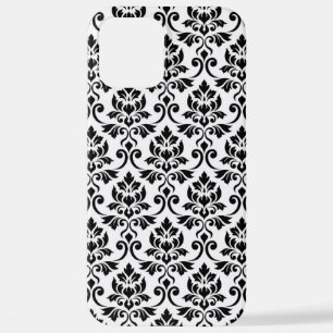 Feuille Damask Muster Black auf Weiß iPhone 12 Pro Max Hülle