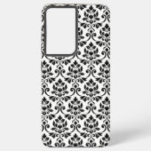 Feuille Damask Muster Black auf Weiß Samsung Galaxy Hülle (Rückseite)