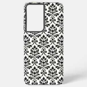 Feuille Damask Muster Black auf Weiß Samsung Galaxy Hülle
