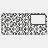 Feuille Damask Muster Black auf Weiß Samsung Galaxy Hülle (Rückseite (Horizontal))