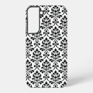 Feuille Damask Muster Black auf Weiß Samsung Galaxy Hülle