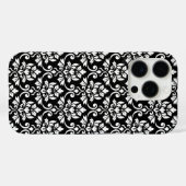 Feuille Damask Muster Weiß auf Schwarz Case-Mate iPhone Hülle (Rückseite (Horizontal))