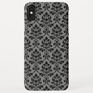 Feuille Damask Pattern Black auf Grau Case-Mate iPhone Hülle