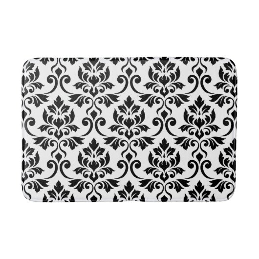 Feuille Damask Pattern Black Badematte (Vorderseite)