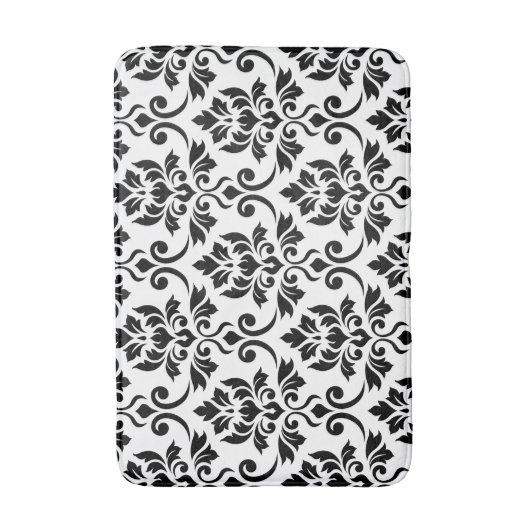 Feuille Damask Pattern Black Badematte (Vorderseite Vertikal)