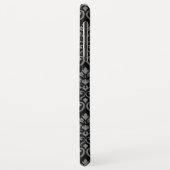 Feuille Damask Pattern Grau auf schwarz Case-Mate iPhone Hülle (Hinten/Links)