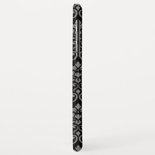 Feuille Damask Pattern Grau auf schwarz Case-Mate iPhone Hülle (Hinten/Links)